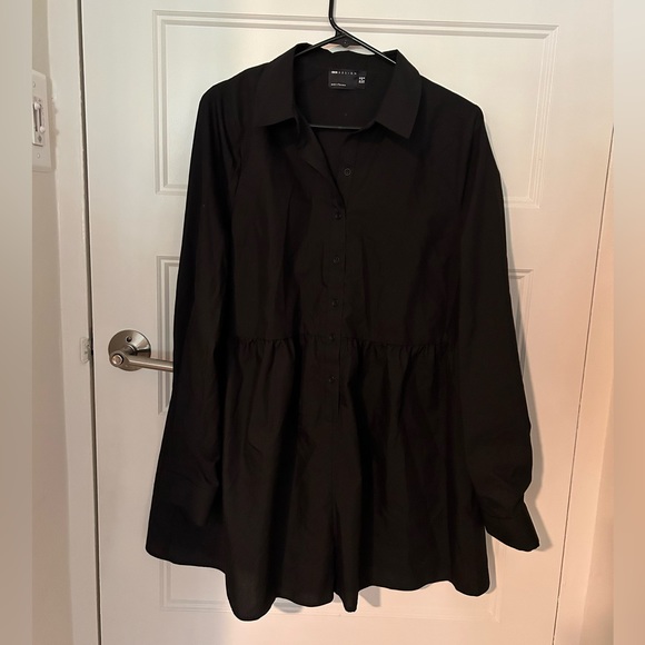ASOS black button-down long-sleeve romper - Picture 1 of 3